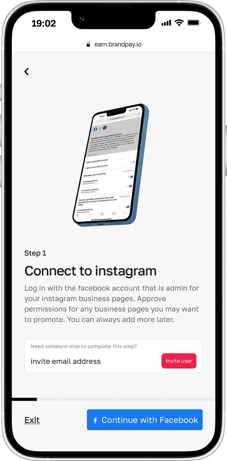 Connect to instagram - Brandpay